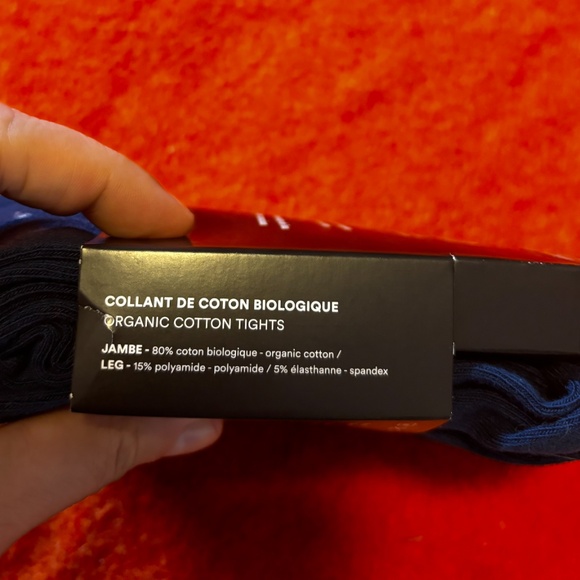 Blue and white organic cotton polka dot tights made in Italy NWT - Picture 6 of 7